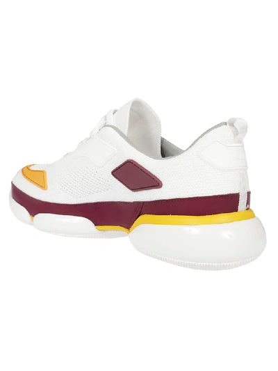 Shop Prada Logo Patch Sneakers In White