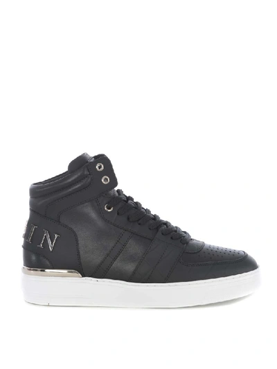 Shop Philipp Plein Logo Hi-top Sneakers In Nero