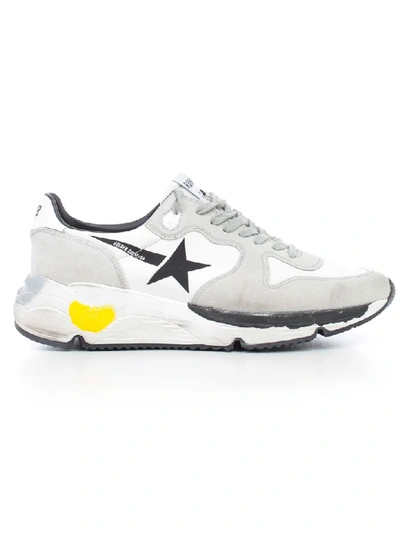 Shop Golden Goose Running Sneakers In White Lycra Black Star