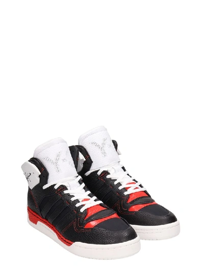 Shop Y-3 Hayworth Black Leather Sneakers