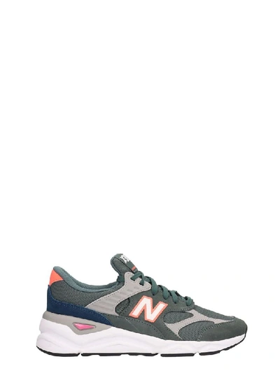 Shop New Balance Suede And Canvas Green X90 Sneakers