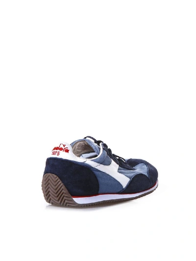 Shop Diadora Sneakers Equipe In Canvas And Leather In Blu