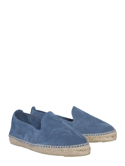 Shop Manebi Suede Leather Espadrilles In Denim