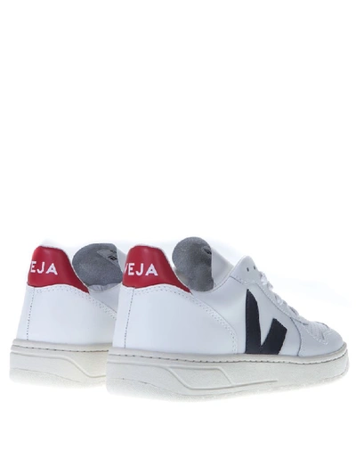 Shop Veja Logo In White/blue/red