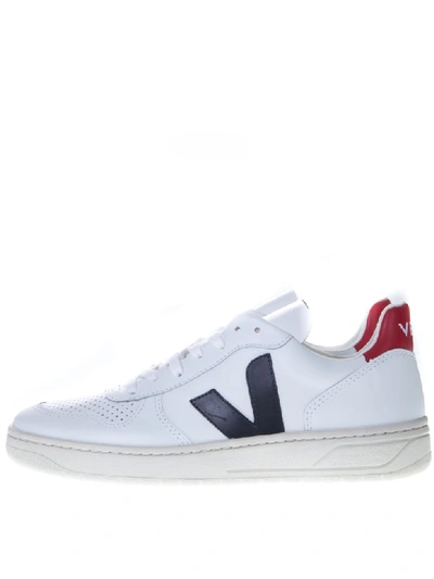 Shop Veja Logo In White/blue/red