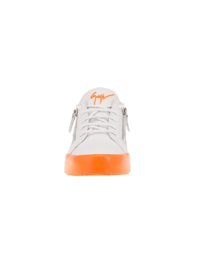 Shop Giuseppe Zanotti Smooth Leather Sneakers In White