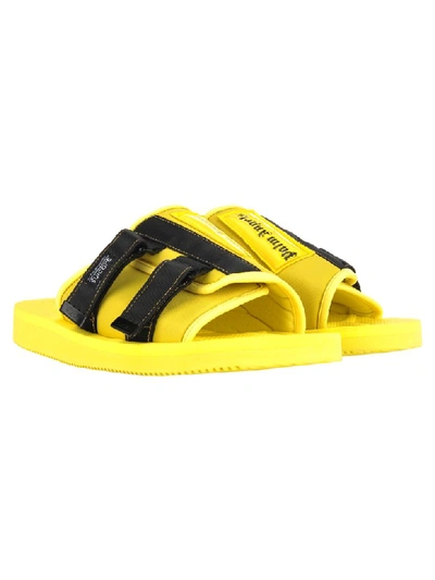 Shop Palm Angels Suicoke Patch Slider In Yellow