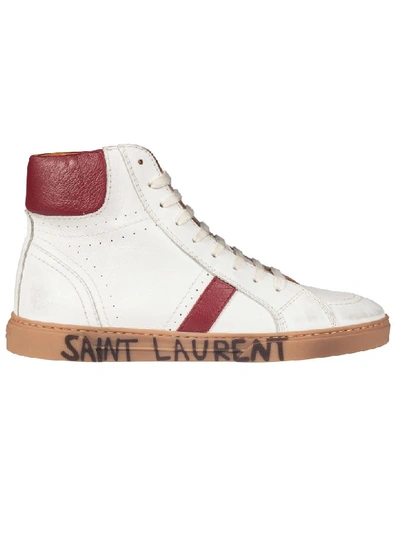 Shop Saint Laurent Hi-top Logo Sneakers In Nero