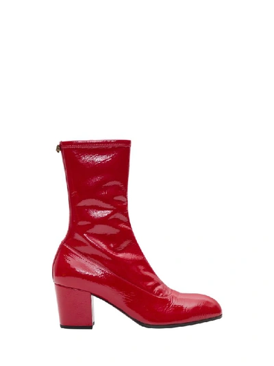 Shop Gucci Patent Leather Boot In Rosso