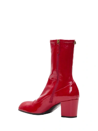 Shop Gucci Patent Leather Boot In Rosso