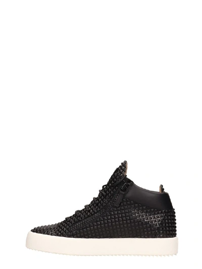 Shop Giuseppe Zanotti Black Leather Kriss Sneakers Studs