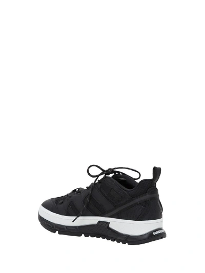 Shop Burberry Mesh And Nubuck Sneakers In Nero