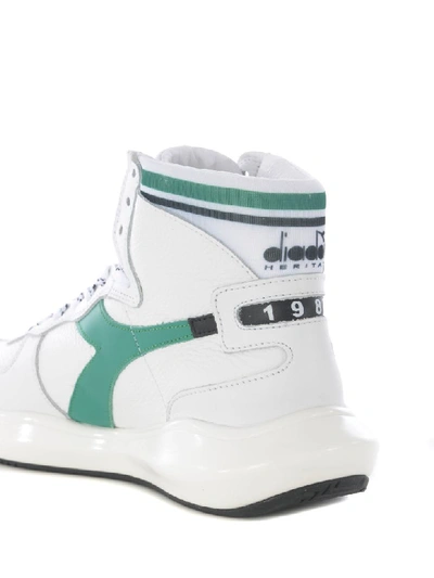 Shop Diadora Sneakers In Bianco Verde