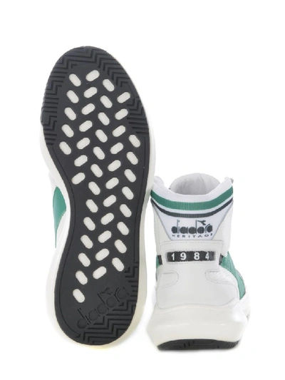 Shop Diadora Sneakers In Bianco Verde