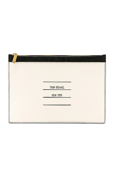 Shop Thom Browne Small Zipper Tablet Pouch In Black