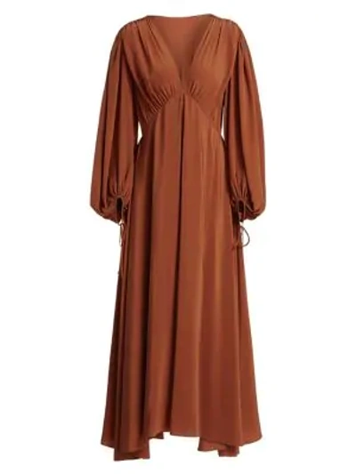 Shop The Row Sante Silk Maxi Dress In Terracotta