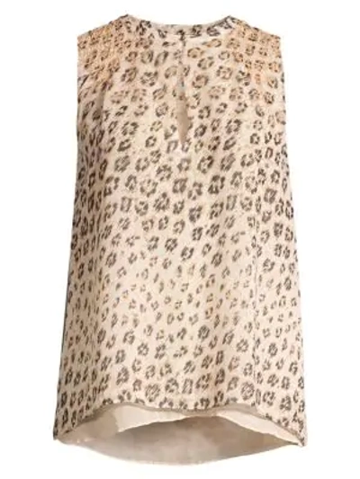 Shop Joie Corie Leopard Sleeveless Top In Cappuccino