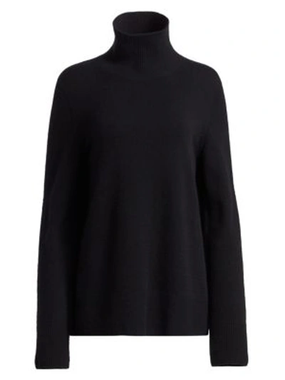 Shop The Row Milina Wool & Cashmere Knit Turtleneck Sweater In Black