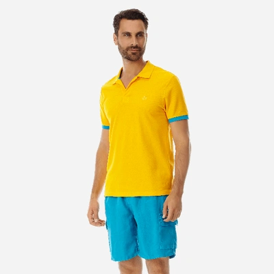 Shop Vilebrequin Men Cotton Pique Polo Shirt Solid In Orange