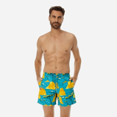 Shop Vilebrequin Men Swimwear - Men Swimtrunks Capri - Swimwear - Moorea In Blue