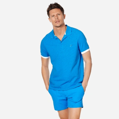 Shop Vilebrequin Men Cotton Polo Shirt Solid In Blue