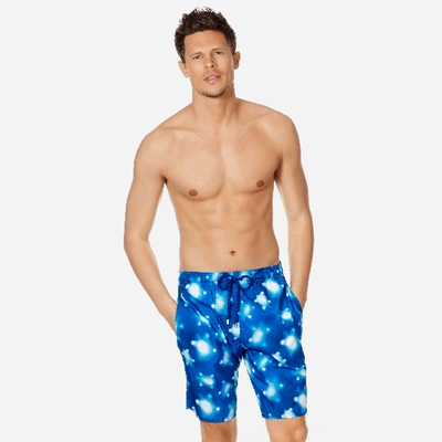Shop Vilebrequin Men Swimwear Long Ultra-light And Packable Crystal Turtles In Blue