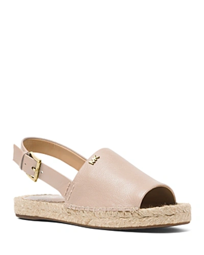 Shop Michael Michael Kors Women's Fisher Leather Espadrille Sandals In Soft Pink