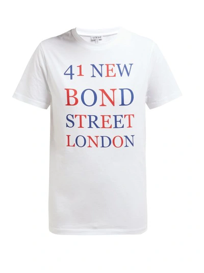 Loewe - 41 New Bond Street Print Cotton T Shirt - Womens - White