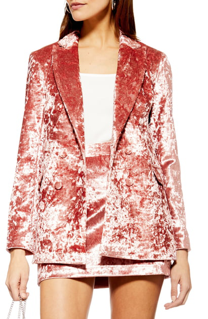 topshop crushed velvet suit