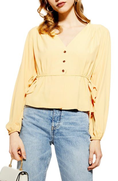 topshop yellow blouse