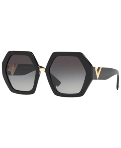 Shop Valentino Sunglasses, Va4053 57 In Black/gradient Black