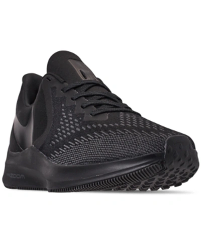 Shop Nike Men's Air Zoom Winflo 6 Running Sneakers From Finish Line In Black/black-anthracite