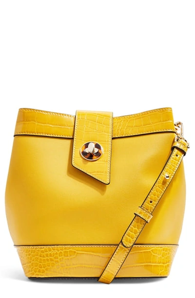 Topshop Boston Faux Leather Bucket Bag In Yellow Multi | ModeSens