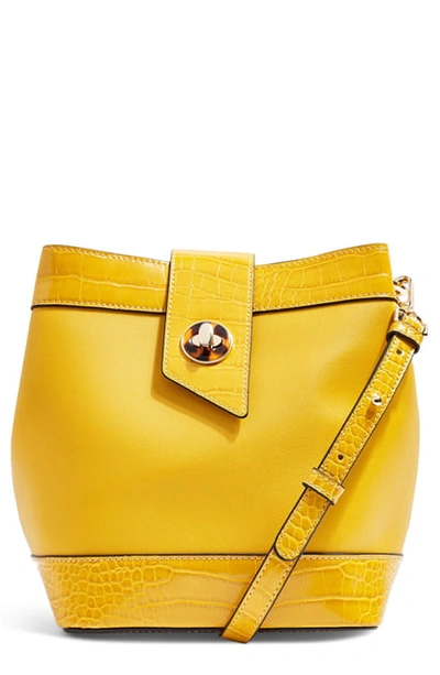 Topshop Boston Faux Leather Bucket Bag In Yellow Multi ModeSens