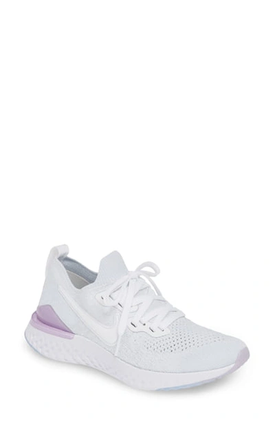 Shop Nike Epic React Flyknit 2 Running Shoe In White/ White/ Pink Foam