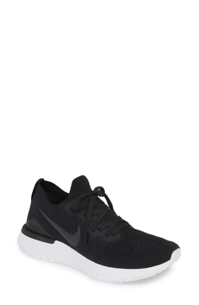 Shop Nike Epic React Flyknit 2 Running Shoe In Black/ Black/ Gun Smoke