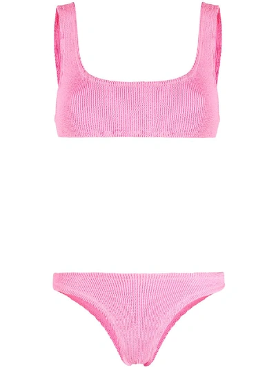 Shop Reina Olga Ginny Scrunch Bikini Set In Hot Pink