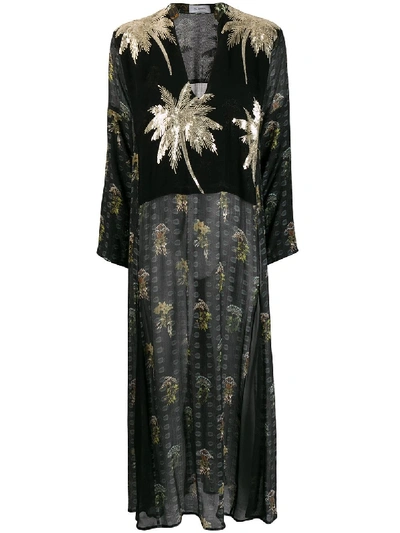 Shop Ailanto Palm Tree Maxi Dress - Black