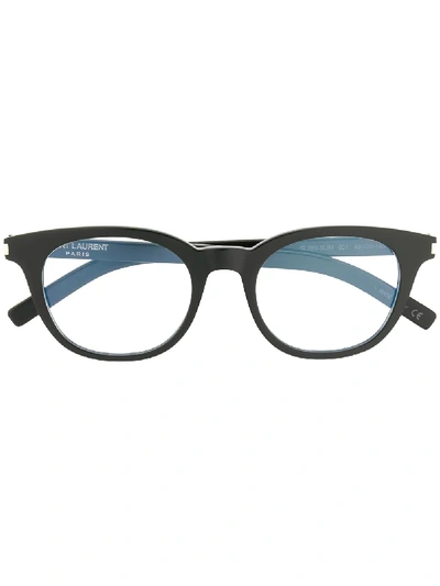 Shop Saint Laurent Horn Rimmed Frame Glasses In Black