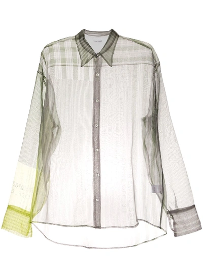 Grey Organza Cecil Strike Off Shirt In Multicolour