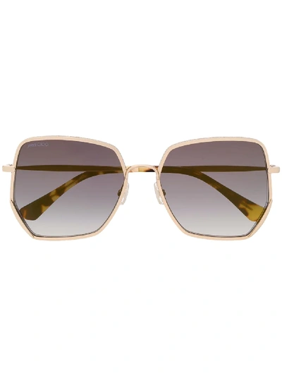 Shop Jimmy Choo Aline Sunglasses In Gold