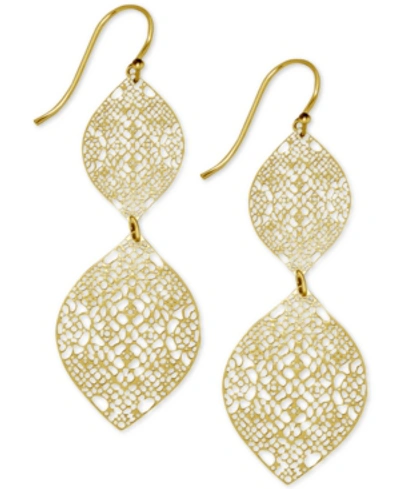 Shop Essentials Filigree Double Drop Earrings In Gold-plate