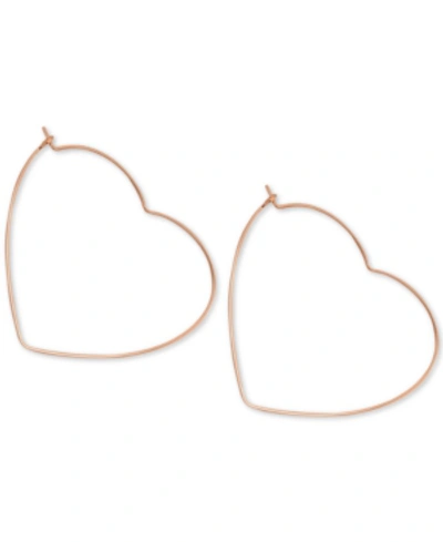 Essentials Heart Large Hoop Earrings In Rose Gold-plate In Rose Gold