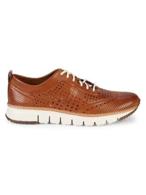 zerogrand perforated leather sneaker