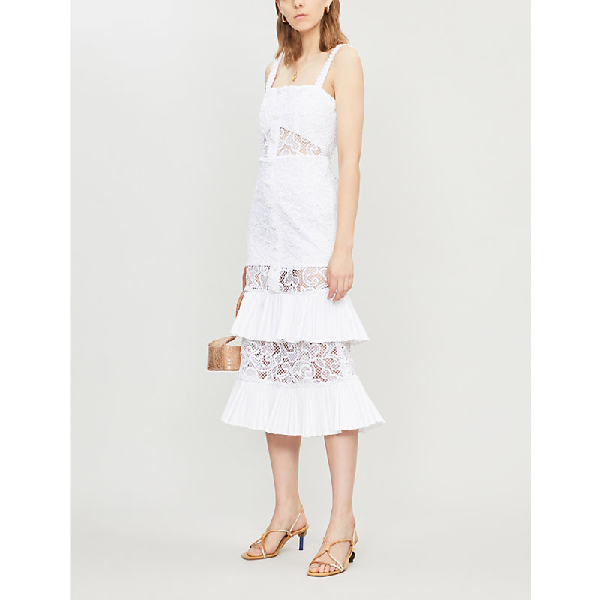 alexis lyssa tiered ruffle lace dress