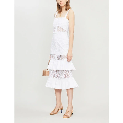 Shop Alexis Lyssa Embroidered Midi Dress In White