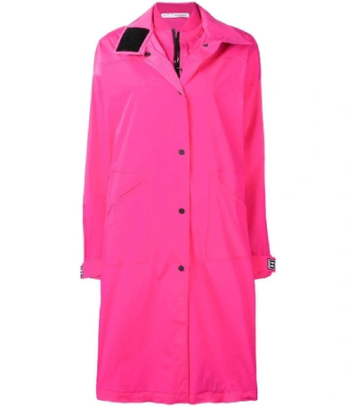 Shop Off-white Long K-way Trenchcoat In Pink
