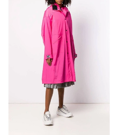 Shop Off-white Long K-way Trenchcoat In Pink