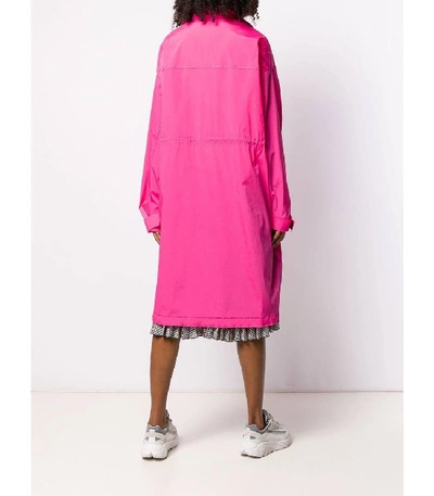 Shop Off-white Long K-way Trenchcoat In Pink