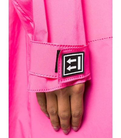 Shop Off-white Long K-way Trenchcoat In Pink